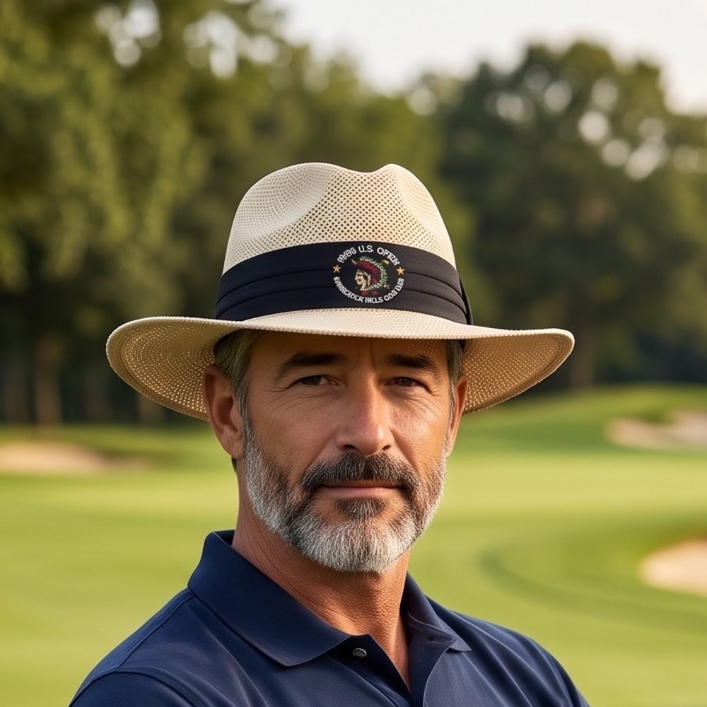 Vintage Firethorn 1995 US Open Shinnecock Hills Golf Straw Hat Mens L/XL USA